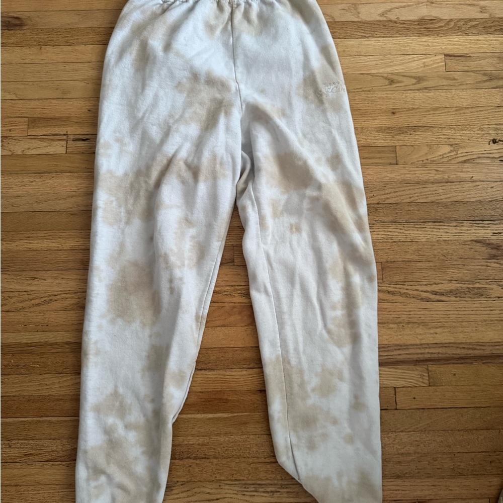Summer Fridays Cream and Tan Lounge Pants